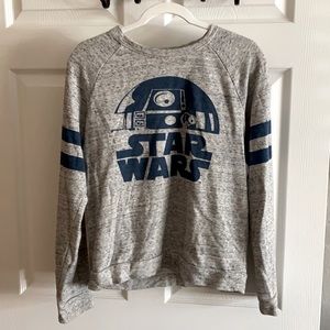 Mighty fine brand Star Wars R2D2 crew neck sweatshirt distressed heather large